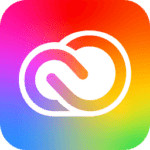 Adobe Creative Cloud logo icon for accessing design, photo, video, and web development apps like Photoshop and Premiere Pro