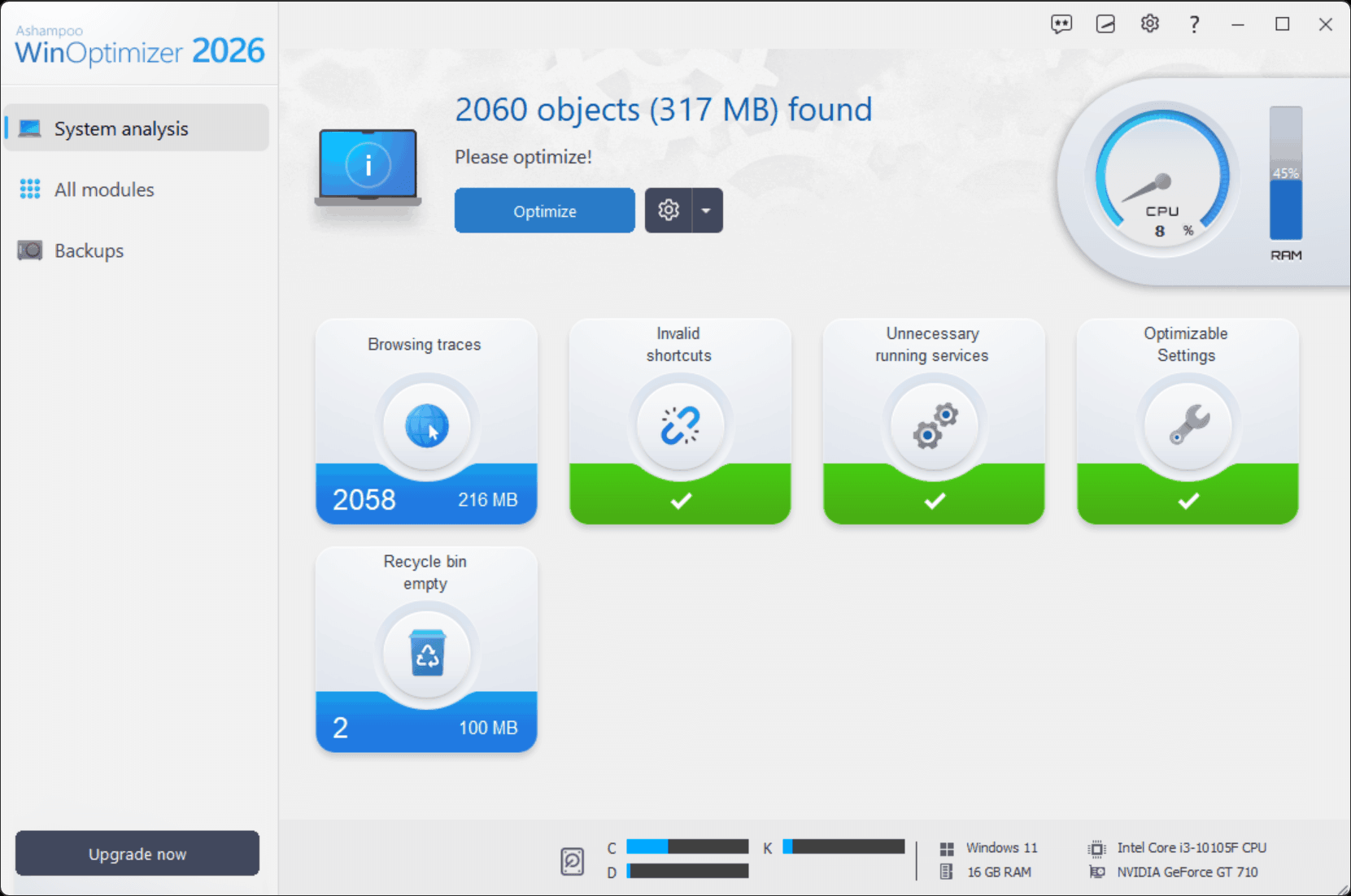 Ashampoo WinOptimizer 2026 28.00.20 - Speedup Windows 2 Ashampoo WinOptimizer 2026 - Best Windows optimization suite for cleaning, tuning, and speed